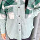 Plaid Patchwork Plus Size Corduroy Shacket