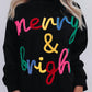 Colorful Merry & Bright Tinsel Graphic Sweater