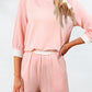 Corded Colorblock Long Sleeve Top and Shorts Set