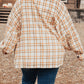 Plus Size Plaid Jacket with Flap Pockets