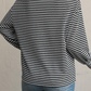 Stripe Round Neck Drop Shoulder Long Sleeve Top