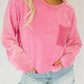 Lace Patch Pocket Long Sleeve T-shirt