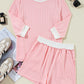 Corded Colorblock Long Sleeve Top and Shorts Set