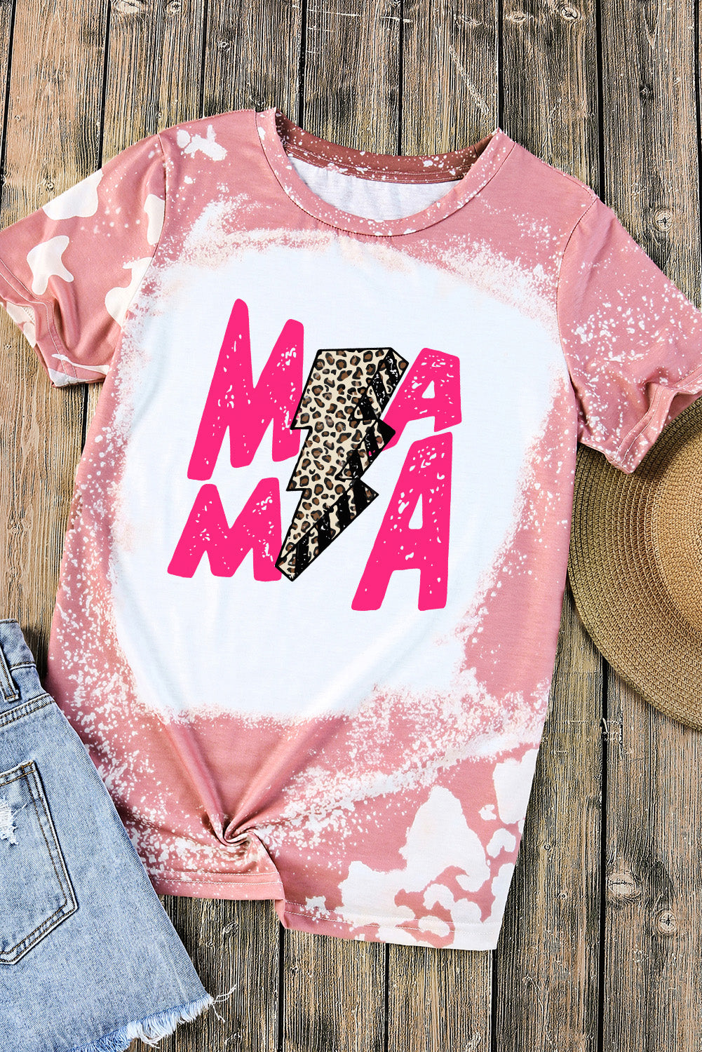 MAMA lightening Printed Short Sleeve T-Shirt