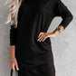 Single Cold Shoulder T-shirt Dress with Slits