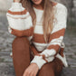 Stripe Striped Knit Puff Sleeve Casual Sweater