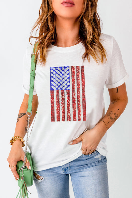 Shimmery Flag Graphic Tee