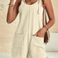 Adjustable Straps Pocketed Textured Romper