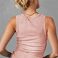 Plain Ruched Side Slim Tank Top