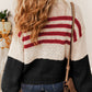 Colorblock Striped Open Cardigan