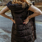 Hooded Long Quilted Vest Coat