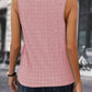 Lattice Textured Split Neck Tank Top
