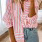 Stripe Buttoned Long Sleeve Casual Shirt