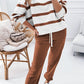 Stripe Drop Shoulder Pullover and Jogger Pants Set