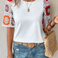 Floral Crochet Short Sleeve Top