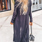 Draped Open Front Long Cardigan