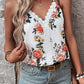 Floral Print Lace V Neck Tank Top