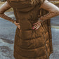 Hooded Long Quilted Vest Coat