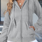 Solid Color Fleece Lined Zip up Hoodie