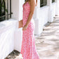 Flower Print Front Cut out Maxi Dress