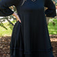 Plus Size Ruffled Trim 3/4 Sleeve Dress