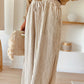 Stripe Plus Size Drawstring High Waist Wide Leg Pants