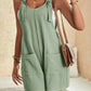 Adjustable Straps Pocketed Textured Romper