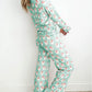 Santa Claus Striped Print Loose Fit Two Piece Lounge Set