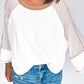 Striped Bracelet Sleeve Raglan Patchwork Top