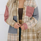 Plaid Color Block Patchwork Shirt Jacket with Pocket