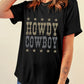 HOWDY COWBOY Star Print Crew Neck Loose T Shirt