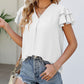 V Neck Ruffle Short Sleeve Blouse