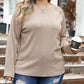 Plus Size Crew Neck Ribbed Knit Top