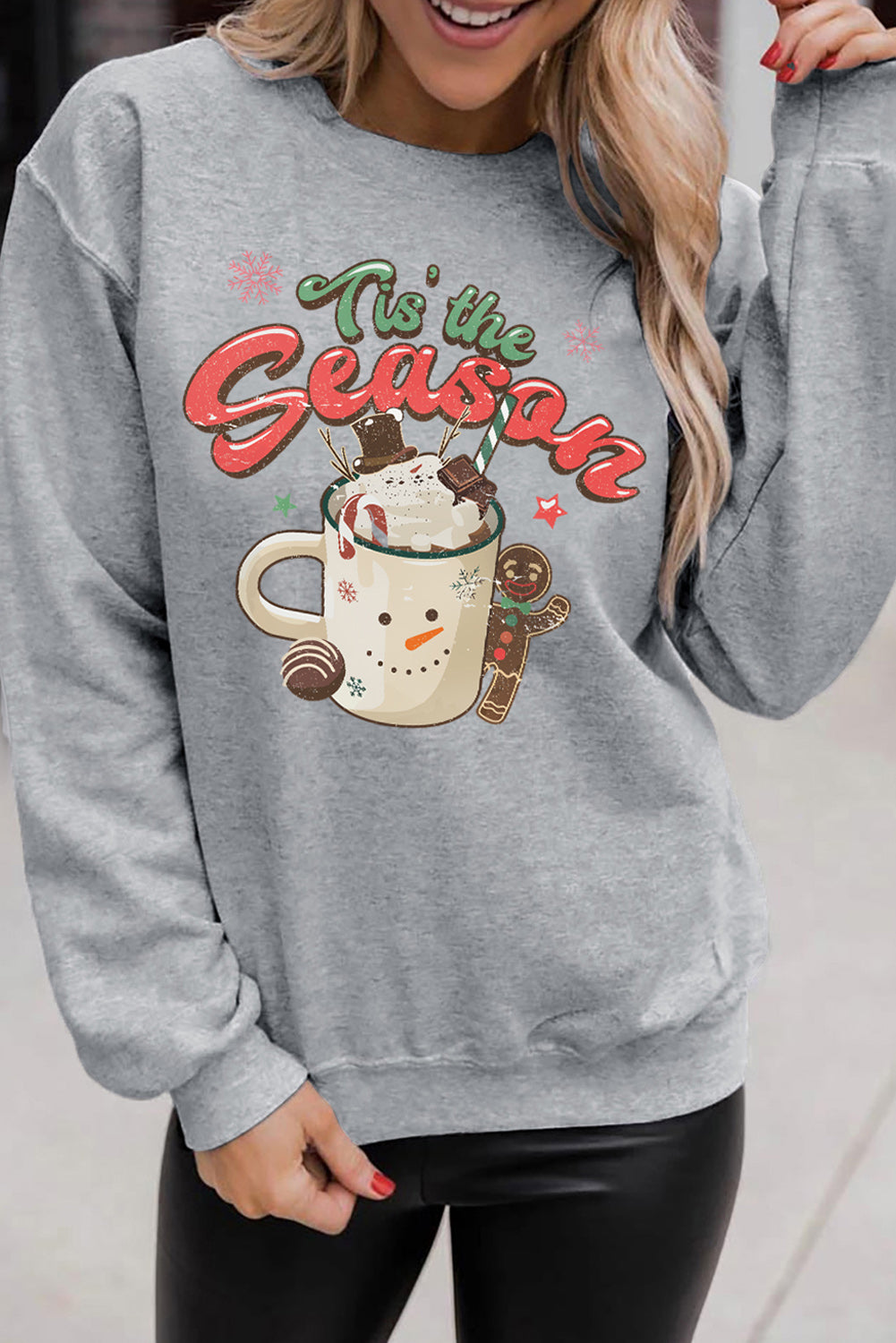 Tis The Season Graphic Christmas Fashion Sweatshirt
