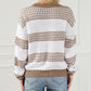 Vertical Stripes Two Tones Drop Shoulder Sweater