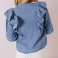 Denim Ruffled Casual Top