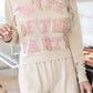 Letter Print Long Sleeve Top and Shorts Lounge Outfit