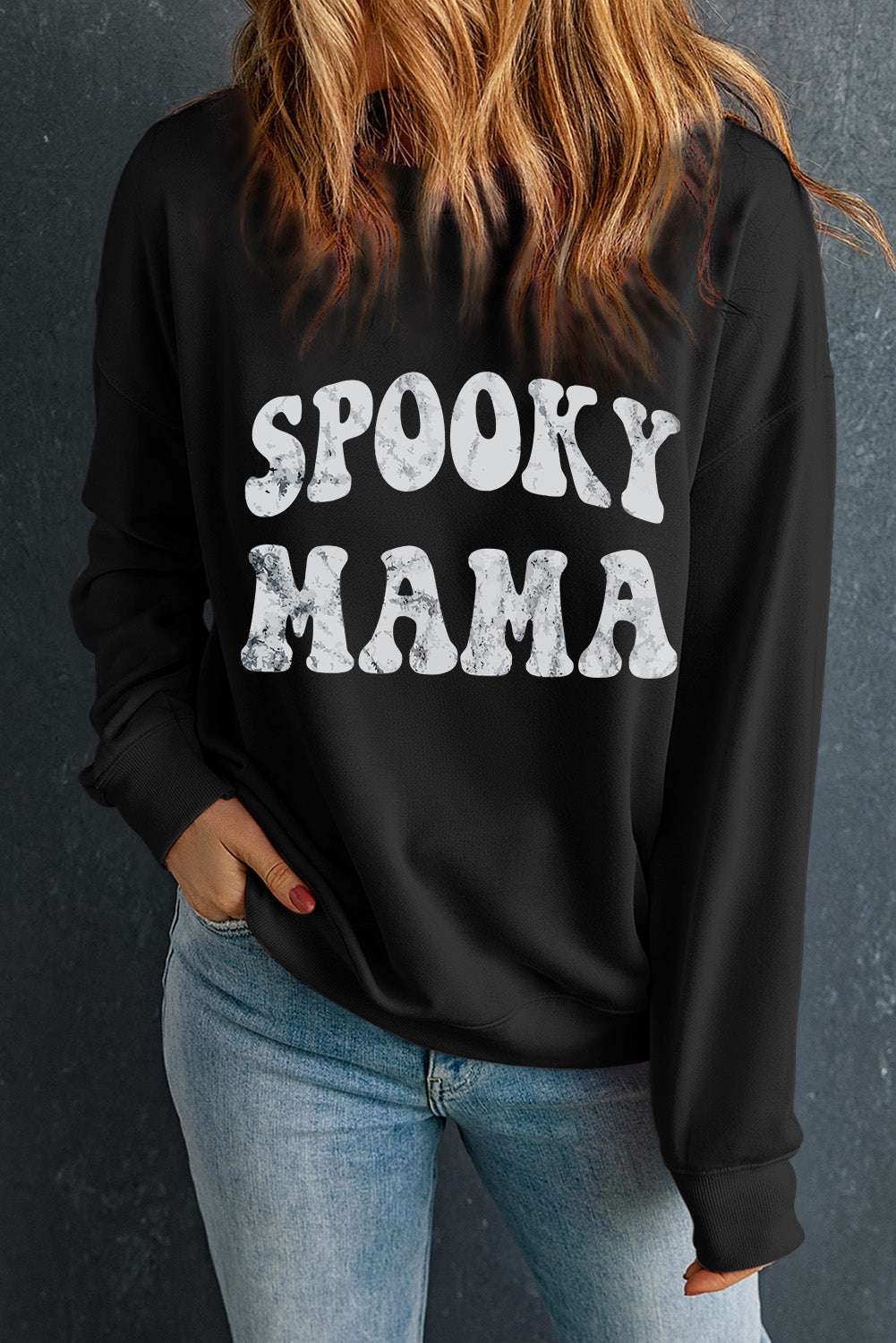 SPOOKY MAMA Letter Graphic Sweatshirt
