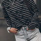 Retro Striped Casual Long Sleeve Top