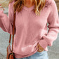 V Neck Drop Shoulder Knitted Sweater