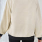 Color Block Edge Raglan Sleeve Crew Neck Textured Top