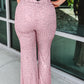 Shiny Sequin Plus Size Flowy Flare Pants
