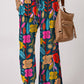 Floral Smocked Waist Loose Pants