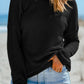 Waffle Knit Drop Shoulder Long Sleeve Top