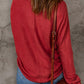 Fiery Solid Color Patchwork Long Sleeve Top