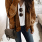 Chunky Waffle Knit Oversized Collar Cardigan