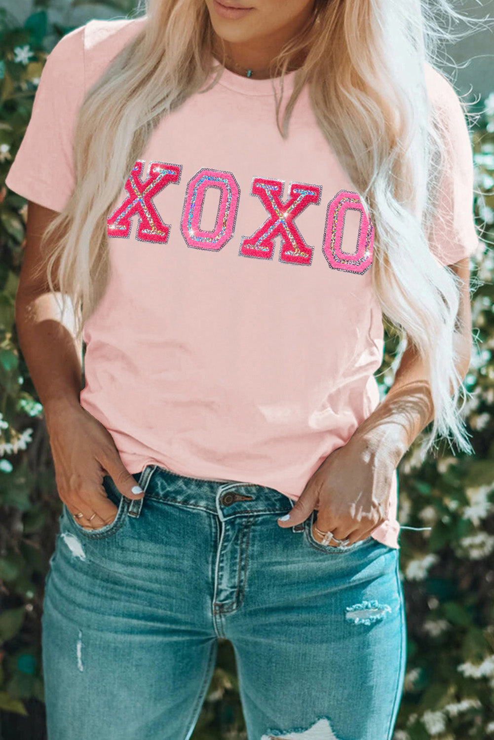 Valentines Shiny XOXO Graphic T-shirt