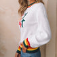Merry & Bright Colorful Stripes Trim Sweater
