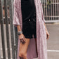 Sequin 3/4 Sleeve Open Front Duster Kimono