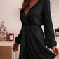 Wrapped V-neck Sequin Dress